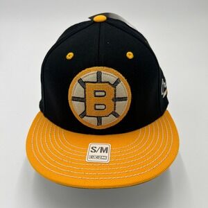 CCM Adidas Boston Bruins Original‎ Six Fitted Hat Black Yellow SM New